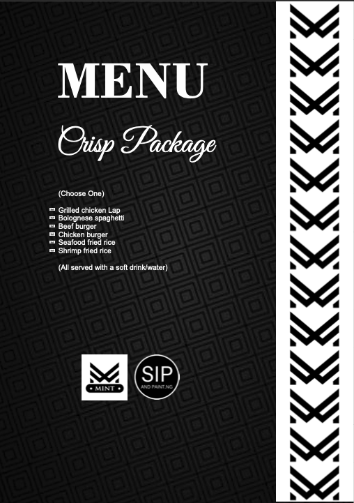 Mint Crisp Package for Ikeja Sip and Paint in Ikeja Package